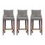 Shubert Dark Taupe Leatherette Barstools with Beech Wood Legs, Set of 3