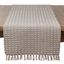 Rustic Taupe and Greige Cotton Table Runner with Fringe