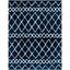 Ivory and Navy 8' x 10' Synthetic Shag Area Rug