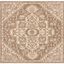 Cream Beige Square Synthetic Non-slip Area Rug