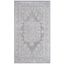 Elegant Light Grey & Cream Floral Hand-Knotted Rug - 3' x 5'