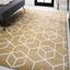 Gold and White Geometric Flat Woven Reversible Rug