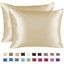 Ivory Satin and Silk Standard Pillowcase Set with Zipper