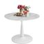 White Round Marble Dining Table with Gold Steel Base