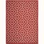 Red/Bone Synthetic 9' x 12' Rectangular Easy-Care Area Rug