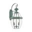 Verdigris Brass Dual-Light Lantern Wall Sconce with Clear Beveled Glass