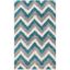 Blue and Ivory Chevron Shag Kids Area Rug