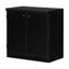 Pure Black Freestanding Office Storage Cabinet with Adjustable Shelving