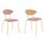 Elegant Pink Velvet Upholstered Side Chair with Gold Metal Legs