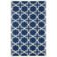 Hand-Tufted Dark Blue and Ivory Wool Area Rug, 5' x 8'