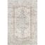 Elegant Gray Vintage Floral 80" Synthetic Area Rug