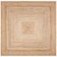 Ivory Square Hand-Woven Jute Area Rug - 6' Reversible Design