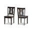 Fenton Dark Brown Wood and Cane Geometric Dining Chair Set