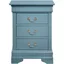 Teal Wood 3-Drawer Nightstand with Real Wood Veneers