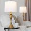 Ashland 27" White Linen Metal Table Lamp Set