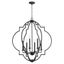 Noir Glass 6-Light Pendant with Candelabra Sockets