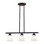 Somerville Bronze Linear Chandelier with Satin Opal White Glass