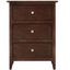 Daniel Cappuccino 3-Drawer Solid Wood Nightstand