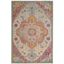 Light Blue and Fuchsia Medallion Synthetic Area Rug, 5' x 8'