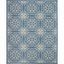 Elegant Ivory & Blue Floral Viscose 7'10" x 9'10" Area Rug