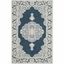 Handmade Dark Blue and Ivory Wool Area Rug, 4' x 6'