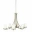 Elegant Hendrik 6-Light Oval Chandelier in Brushed Nickel with Satin Etched Glass