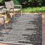 Modern Berber Stripe Black/Ivory Synthetic Indoor/Outdoor Rug - 3x5