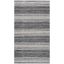 Black and Ivory Striped Kilim Handwoven Wool Area Rug