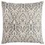 22" Gray and White Cotton Damask Square Throw Pillow