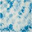 Ivory and Blue Hand-Tufted Wool Square Rug