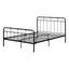 Black Metal Full Platform Bed with Headboard and Slats