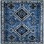 Luxury Vintage Hamadan 6'7" Square Black Synthetic Area Rug