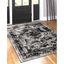 Reversible Black and Gray Synthetic Rectangular Area Rug