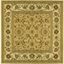 Elegant Ivory and Beige 6' x 6' Square Tufted Synthetic Area Rug