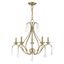 Antique Brass Mini Crystal 5-Light Candle Chandelier