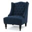 Toddman High Back Blue Tufted Accent Chair with Wood Legs