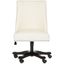 Cream Fabric Armless Desk Chair with Espresso Base