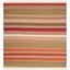 Southwestern Vibe Red Stripe Handwoven Wool 7' Square Rug