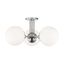 Elegant 3-Light Globe Semi-Flush Mount with White Glass & Polished Nickel Finish