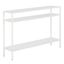 Matte White Steel Console Table with Shelves