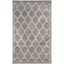 Grey and Light Grey Reversible Synthetic Area Rug, 5' x 8'