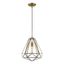 Antique Brass Geometric Mini Pendant Light with LED