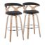 Gardenia Black Wood and Metal Swivel Barstool Set