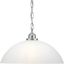 Nickel Etched Glass Dome Pendant Light with Bowl Shade