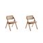 Lambinet Nature Cane Folding Side Chair Set in Ash Wood