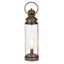 Gold Metal and Glass Lantern with Warm White LED Light, 21"