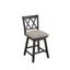 24" Beige and Black Wood Swivel Counter Stool