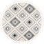 Ivory Diamond Braided Round Shag Rug with Easy Care Synthetic Fibers