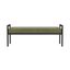 Sage Green Velvet and Black Metal Bedroom Bench with Storage