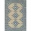 Ivory and Blue Medallion Wool Blend Rectangular Rug 3'3" x 5'